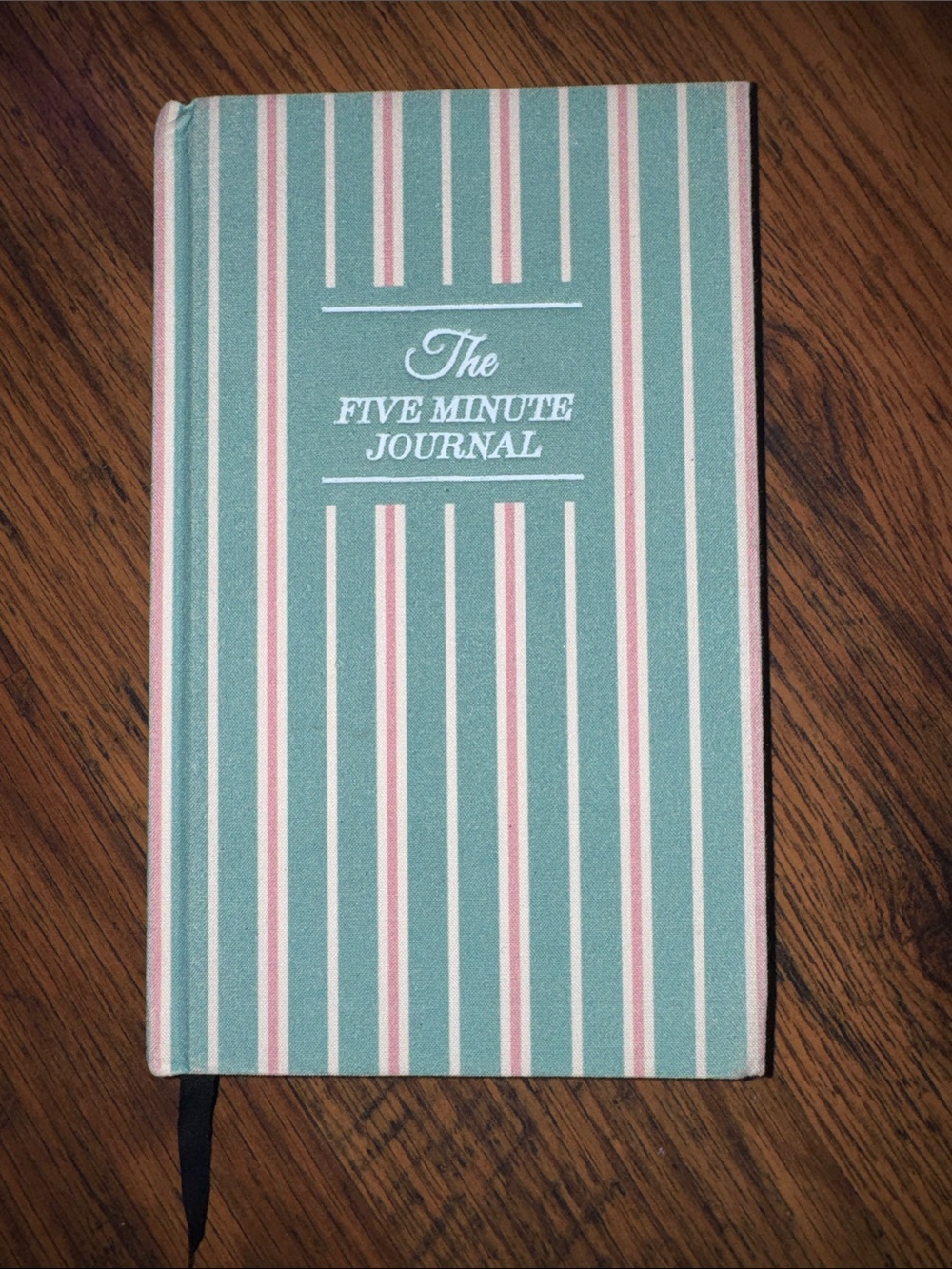 The Five Minute Journal Striped Teal & Pink Hardcover Journal C1.LBk.84